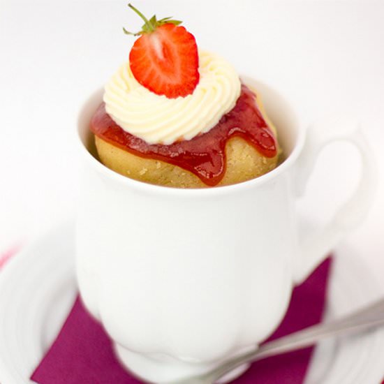 Strawberries & Cream Mug Cake