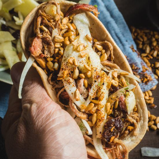 Apple Fennel Slaw Pulled Pork Tacos