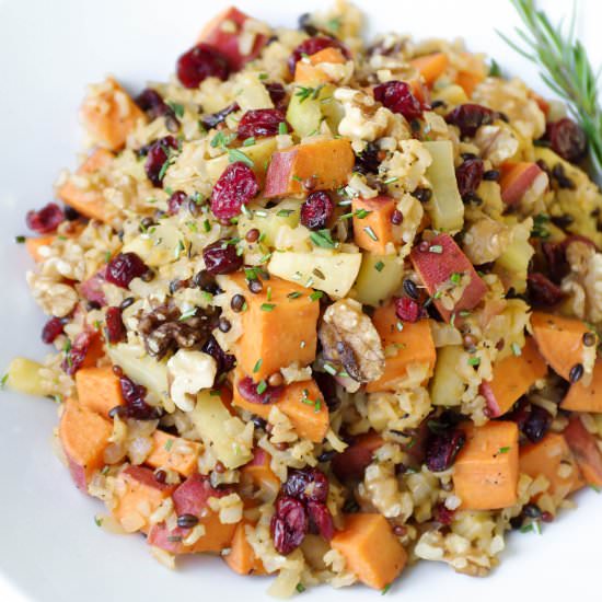 Cranberry Apple Sweet Potato Pilaf
