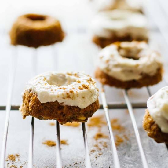 Healthy Carrot Cake Mini Doughnuts