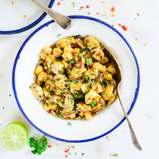 Sauteed Wine Garlic Mushroom