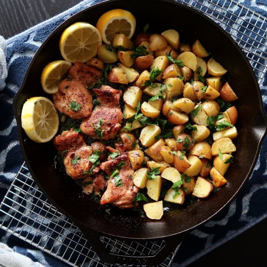 Lemon Garlic Chicken with Potatoes