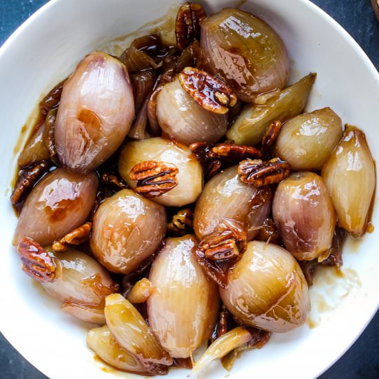 Glazed Shallots and Pecans
