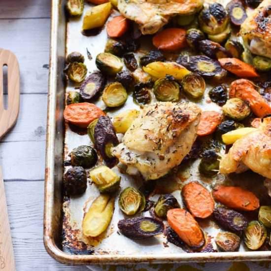 Sheet Pan Chicken and Sprouts