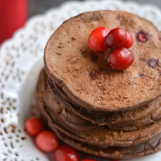Cranberry Hot Cocoa Pancakes