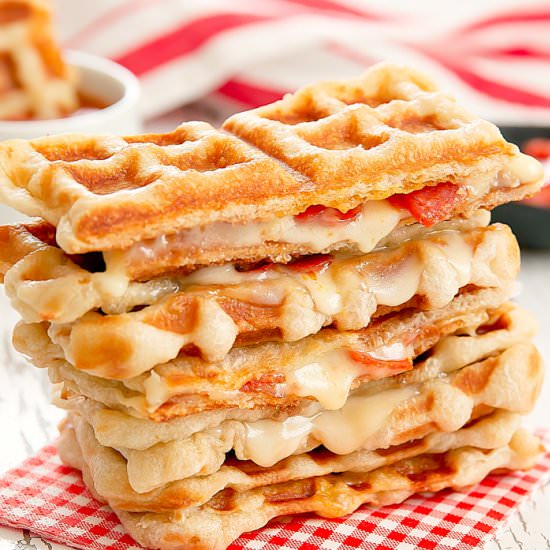 Waffled Pizza Grilled Cheese