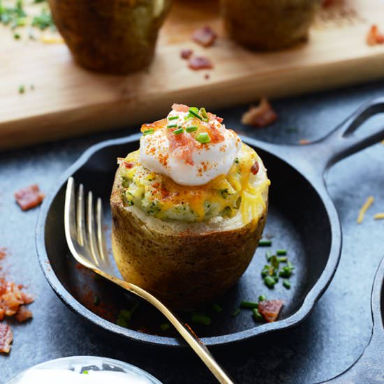 Brocc Cheddar Twice Baked Potatoes