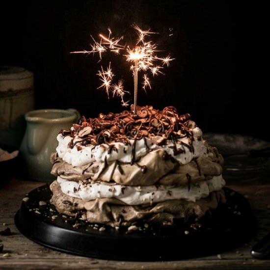 Simple Chocolate Hazelnut Pavlova