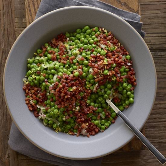 Peas and Pancetta with Lemon