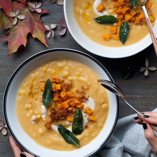 Cauliflower + Corn Soup