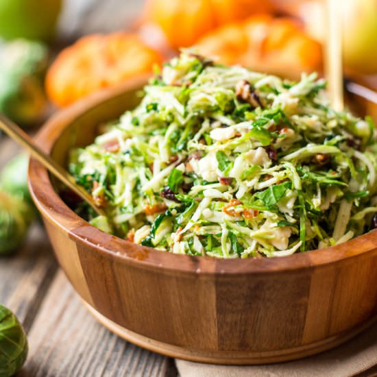 Brussels Sprout, Kale + Apple Salad