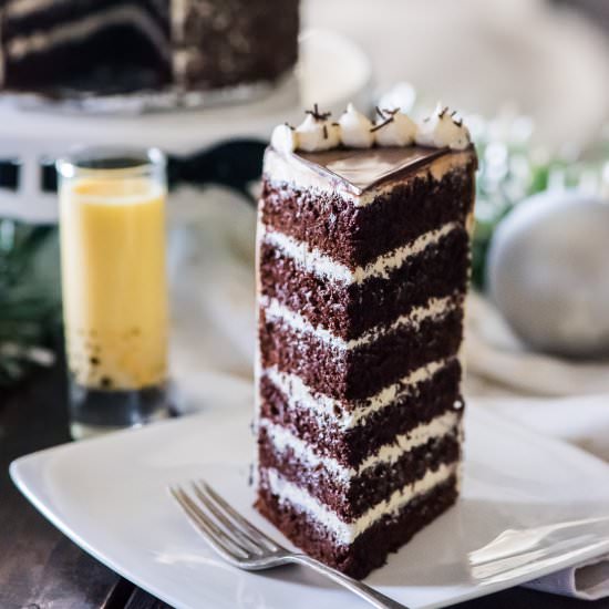 Spiced Chocolate Eggnog Cake