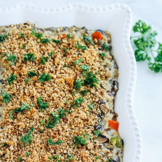 Creamy Wild Rice Mushroom Casserole