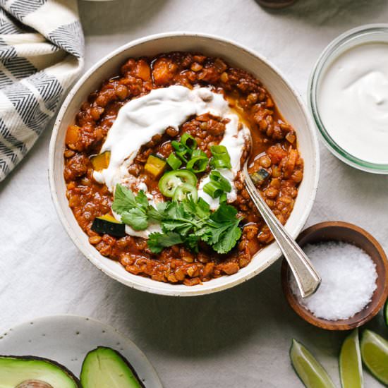 Smoky Lentil Chili