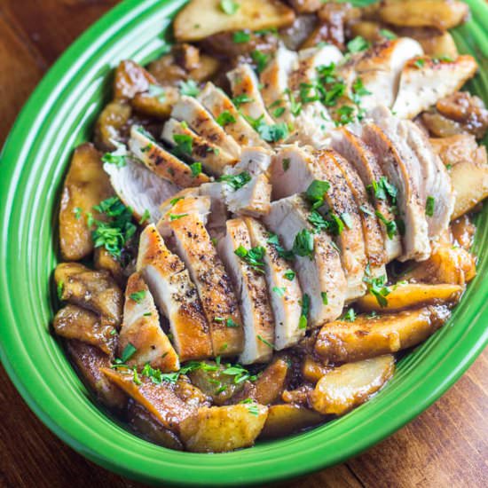 Pan Seared Chicken, Apples & Pears