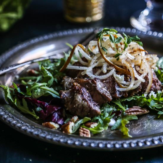 Sesame Steak Salad with Pears