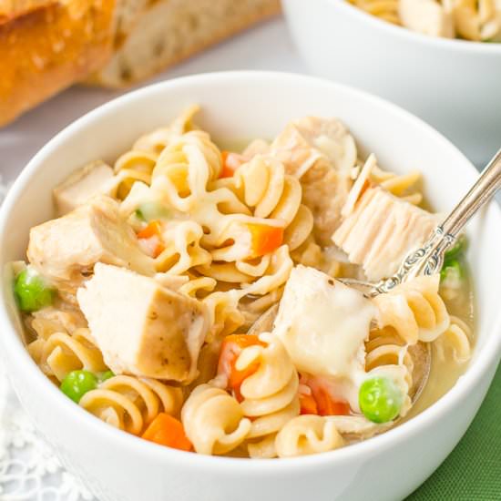 15-minute turkey noodle soup