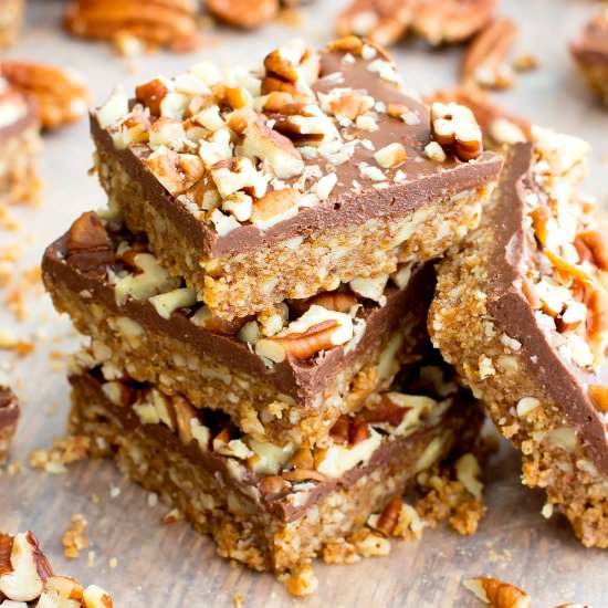 No Bake Paleo Chocolate Pecan Bars