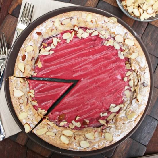 Cranberry Curd Almond Cake