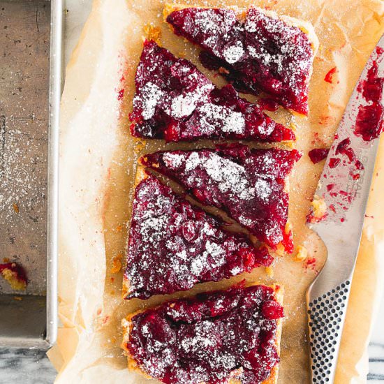 Leftover Cranberry Sauce Bars