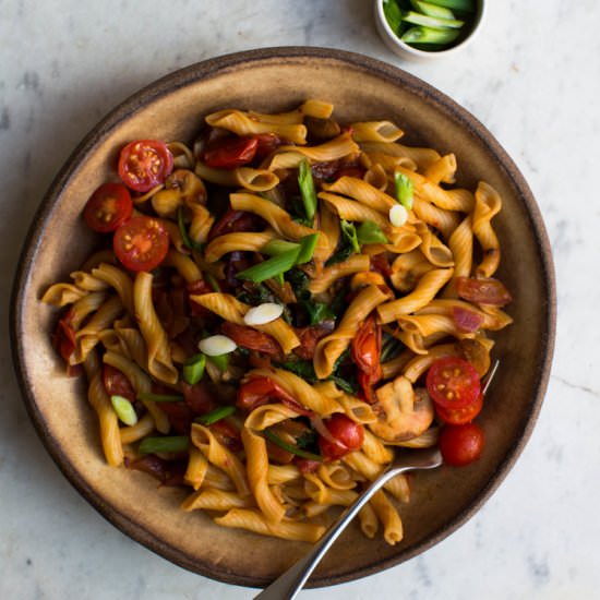Asian Style Miso And Eggplant Pasta