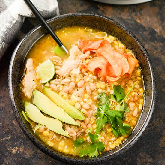 Slow Cooker Green Chicken Chili