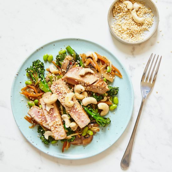 Grilled Tuna and Soba Noodle bowl