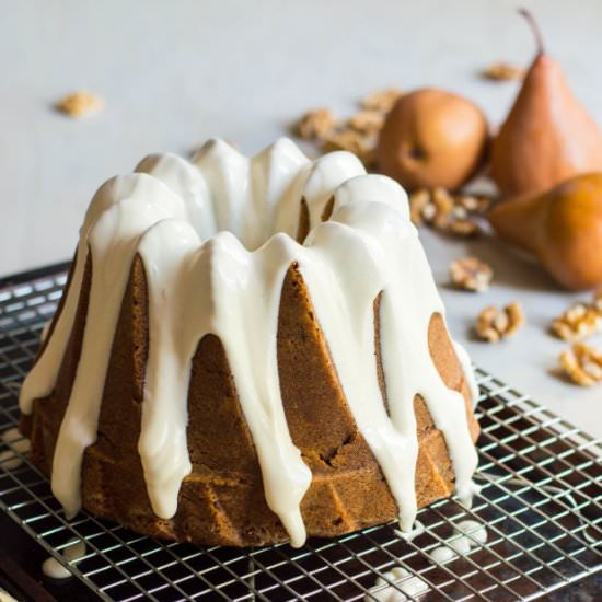 Roasted Pear & Walnut Spice Cake