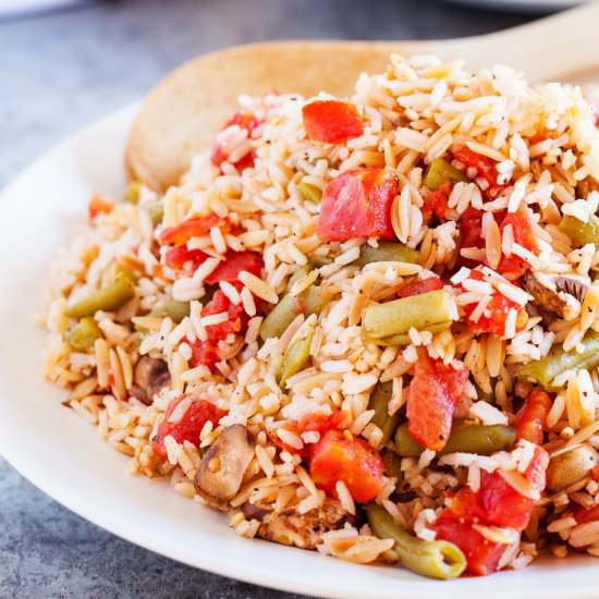 Green Bean Rice Pilaf