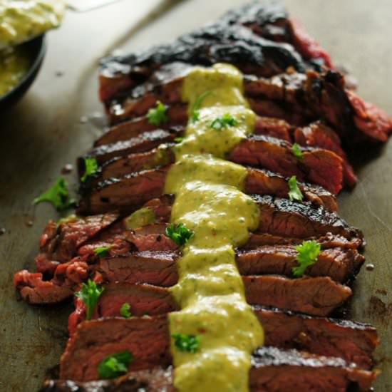 Chimichurri Aioli with Skirt Steak