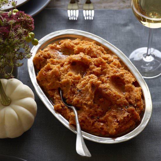 Chipotle Smashed Sweet Potatoes