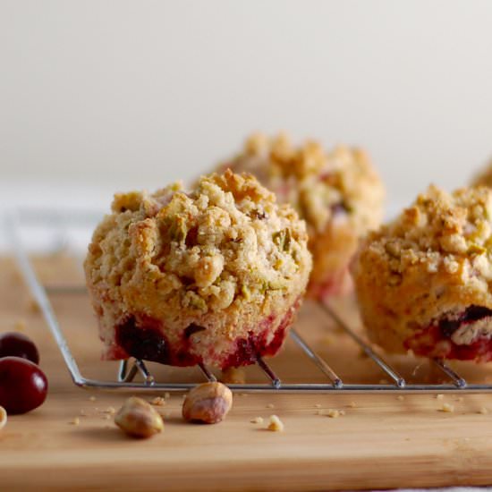 Cranberry Sauce Muffins with Pistac