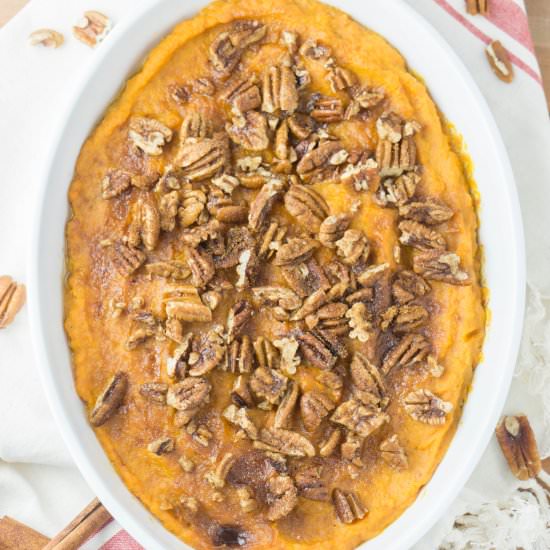 Vegan Sweet Potato Pecan Casserole