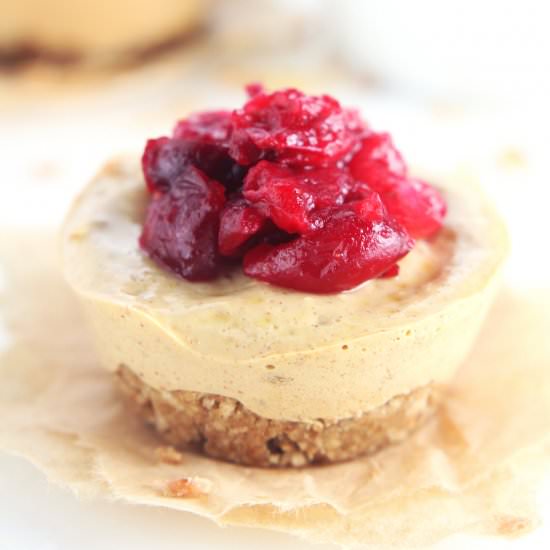 Mini Cranberry Ginger Cheesecake