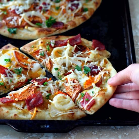 fall harvest naan pizza
