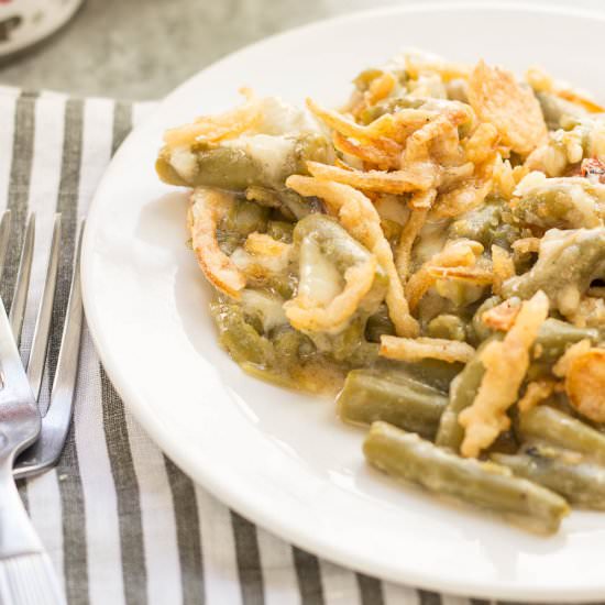 White Cheddar Green Bean Casserole