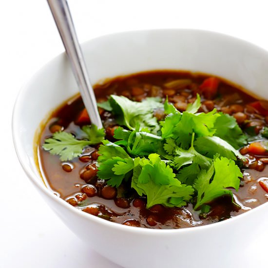 Slow Cooker Curried Lentil Soup