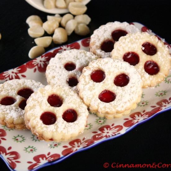 Macadamia Cherry Sandwich Cookies