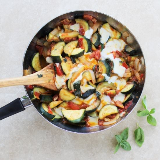 Tomato Zucchini Mozzarella Bake