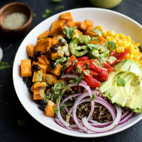 Sweet Potato Black Bean Quinoa Bowl