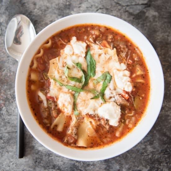 One Pot Lasagna Soup