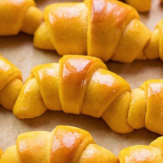 Pumpkin Honey Butter Crescent Rolls
