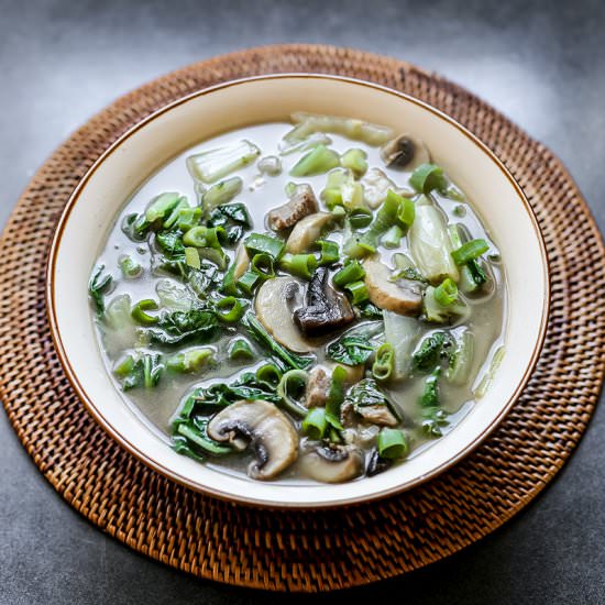 Silverbeet and Mushroom Soup