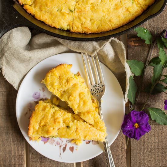 Skillet Cheddar Jalapeno Cornbread