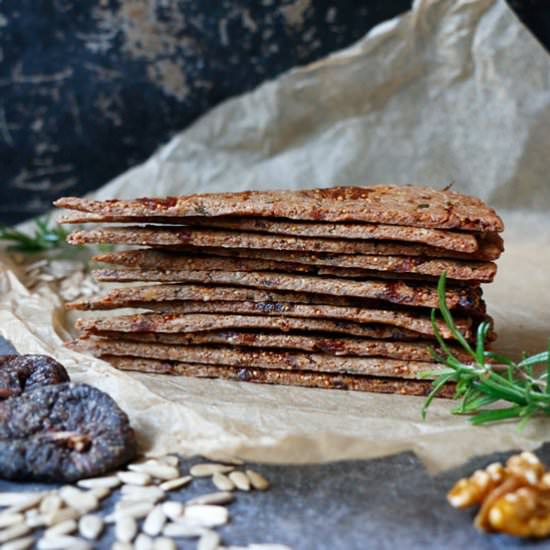 Fig Walnut Rosemary Crackers