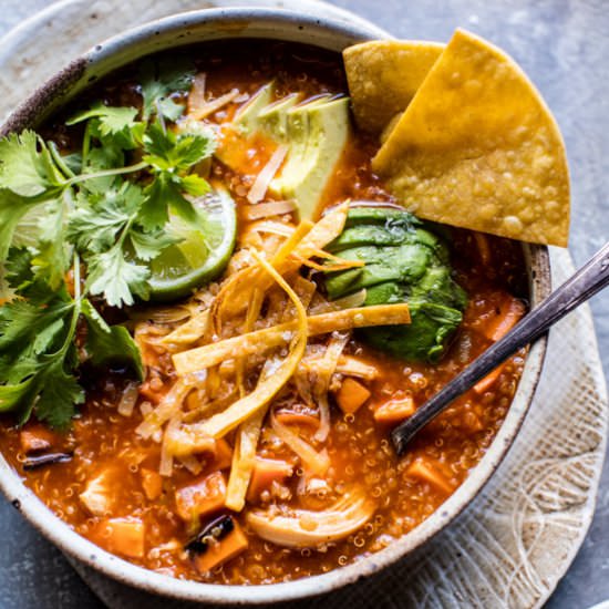 Turkey Enchilada Quinoa Soup