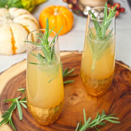 Rosemary Apple Champagne Cocktail