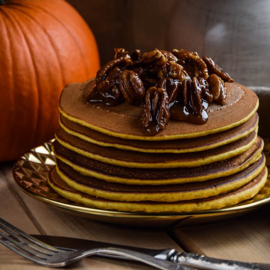 Pumpkin Pancakes with Pecans