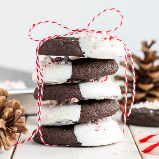 Dark Chocolate Candy Cane Cookies