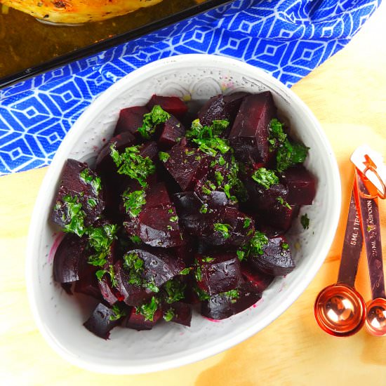 Steamed Beets & Parsley Vinaigrette